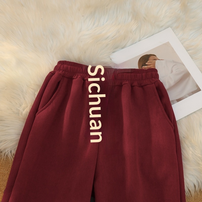 Damen Gerade Geschnittene Thermohose Weit Und Figurschmeichelnd_voghion.com
