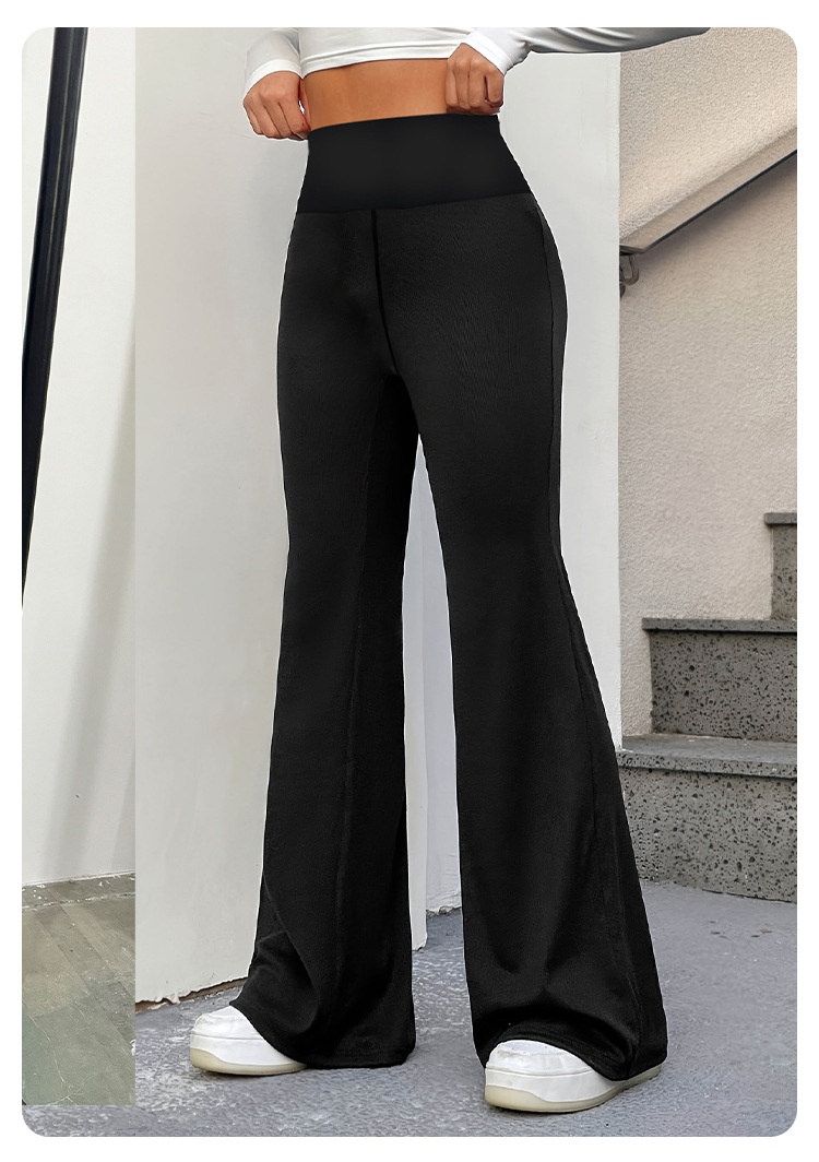 Dammbyxor för yoga med hög midja och breda ben och slimming_voghion.com