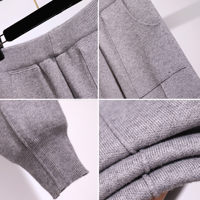 Women's Harem For Autumn And Winter, 2024 New Style, Plus-size Slim-fit Pan, Loose-fitting, Slimming, Knitted Long_voghion.com