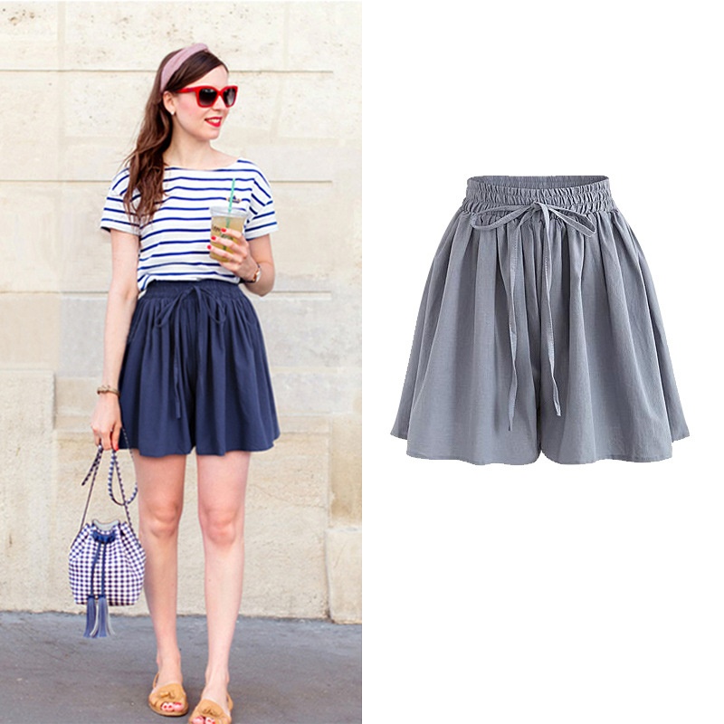 Plus Size Wide-Leg Shorts For Women Summer New Chiffon Skirt Single Layer Elastic Waist Loose Versatile Korean Style_voghion.com