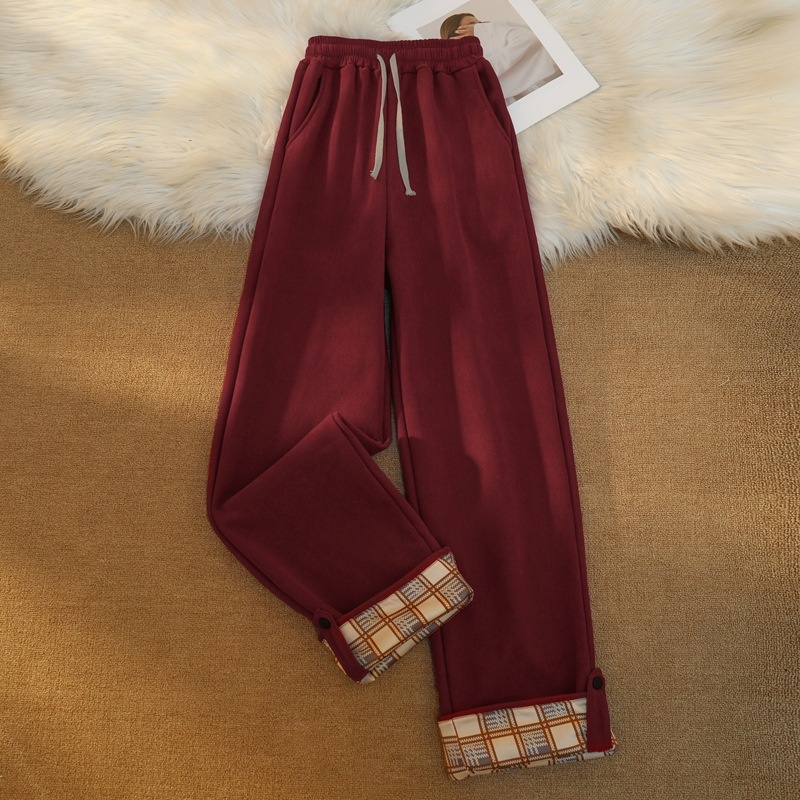 Damen Gerade Geschnittene Thermohose Weit Und Figurschmeichelnd_voghion.com