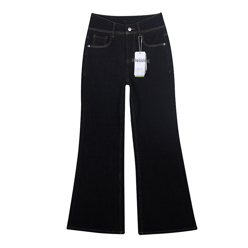 Visually Height-enhancing High-waisted Flared Stretchy Loose Jeans Women, Versatile Pants Autumn And Winter, Perfect For_voghion.com