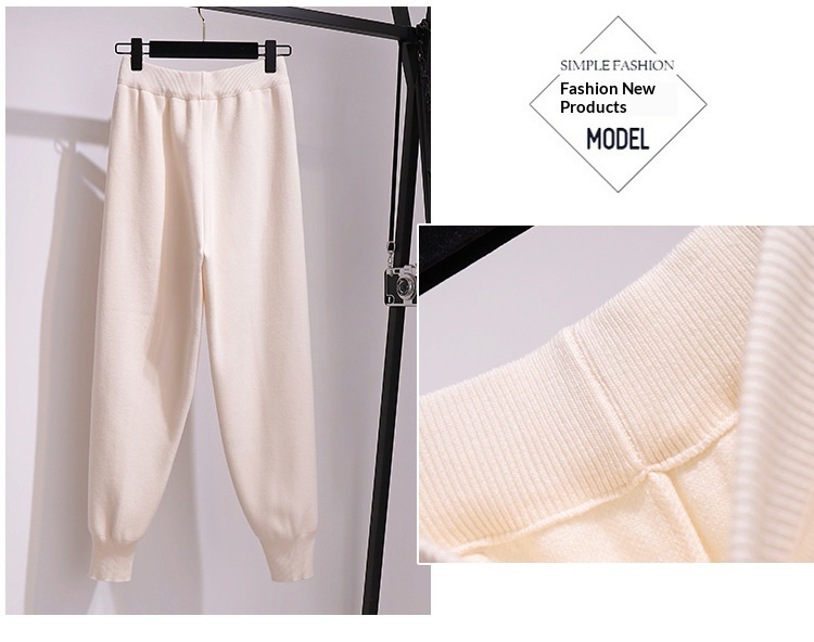 Dam harembyxor i stickat slim fit för höst och vinter_voghion.com