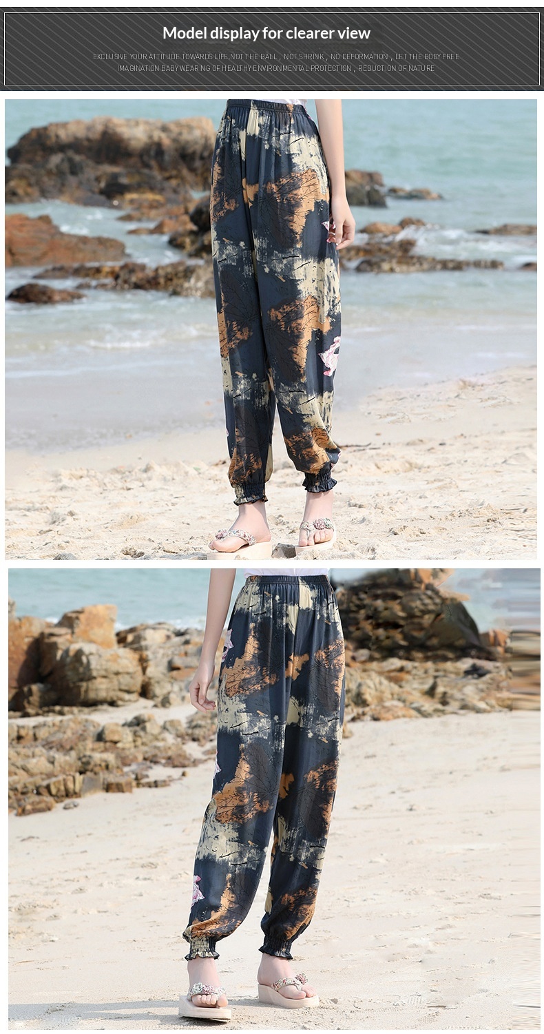 Pantalones lanterna mujer de seda hielo para verano y playa_voghion.com