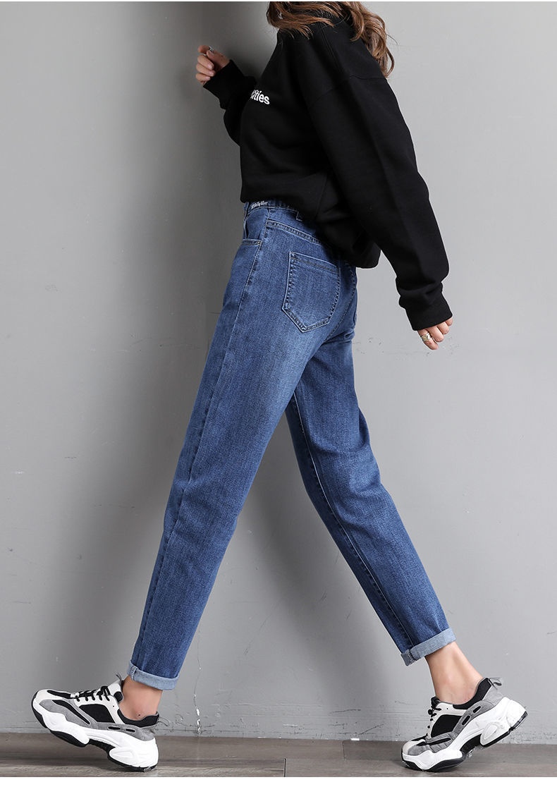 Damjeans med hög midja och raka ben i avslappnad passform_voghion.com