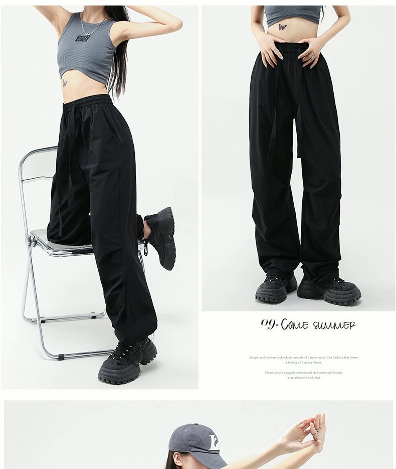 Women's Work Pants High Street Multi-pocket Casual Loose Fit_voghion.com