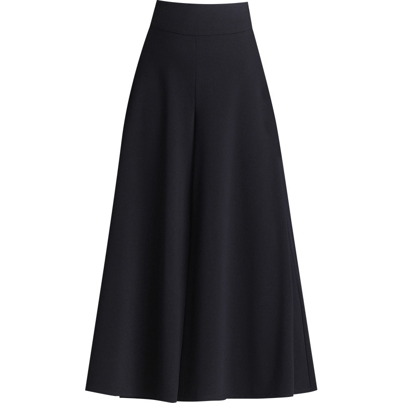 Elegant Wide-leg Skirt-p For Women, 2024 Autumn New Fashion, Loose-fitting, Slimming, High-waisted, Flared Cropped_voghion.com