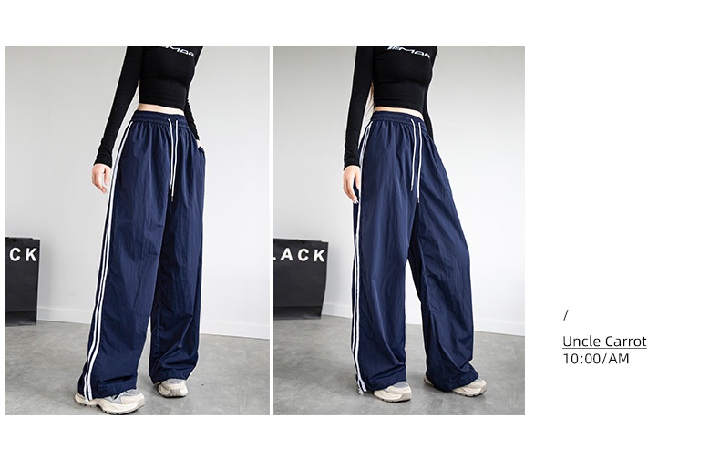 Women's Wide-leg Ice Silk Cargo Pants Casual Quick-dry Sports Trousers_voghion.com