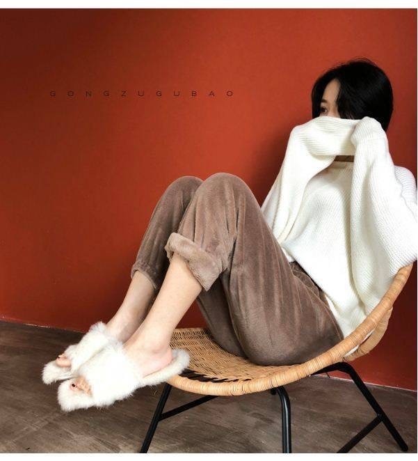 Dames thermische broek van koraalvlies voor winterse ontspanning_voghion.com
