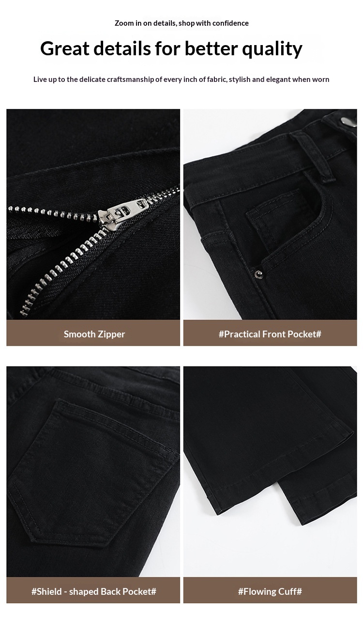 Dam jeans med fleece foder utsvängda i retro stil för hösten_voghion.com