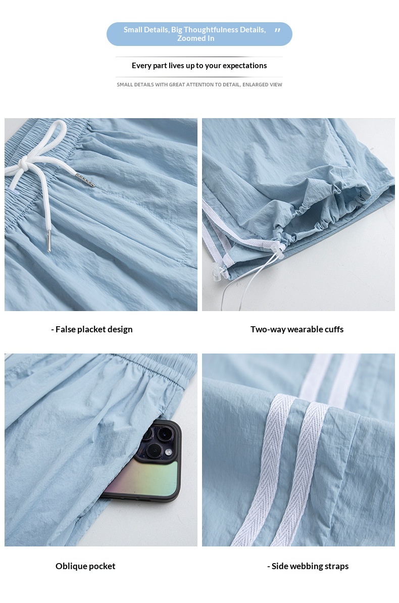 Women's Wide-leg Ice Silk Cargo Pants Casual Quick-dry Sports Trousers_voghion.com