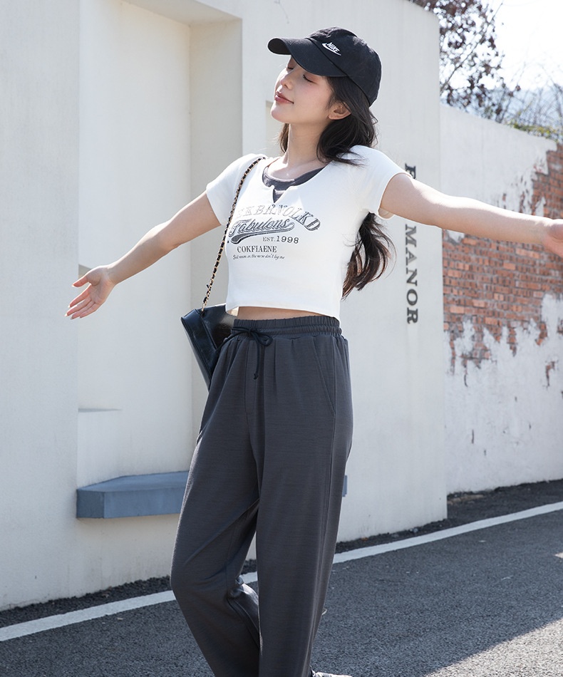 Women's Wide Leg Breathable Merino Wool Flared Pants Summer_voghion.com