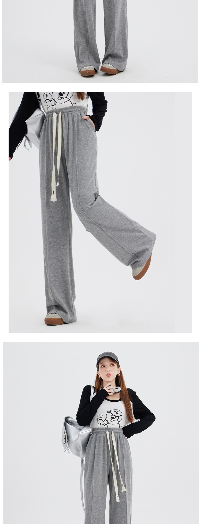 Damenhose In Übergröße Mit Querstreifen Und Fließender Passform_voghion.com