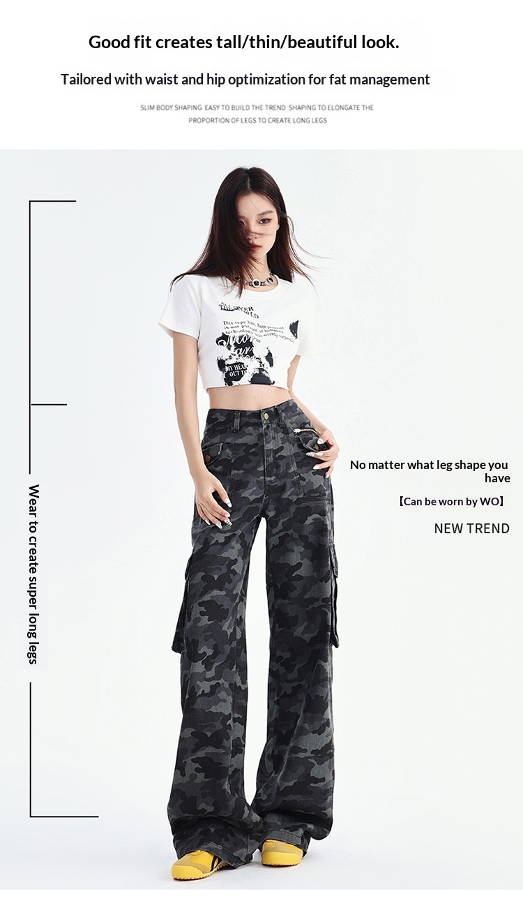 Damen Cargohose Mit Hohem Bund Und Weiter Beinform Locker_voghion.com