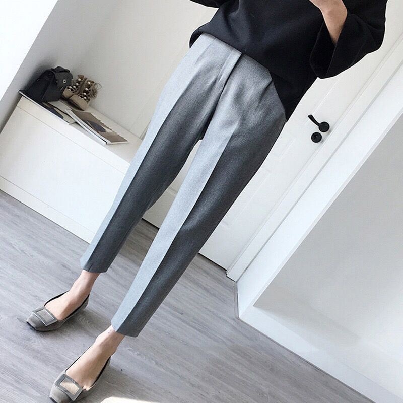 Pantaloni capri donna stile coreano gamba dritta casual_voghion.com