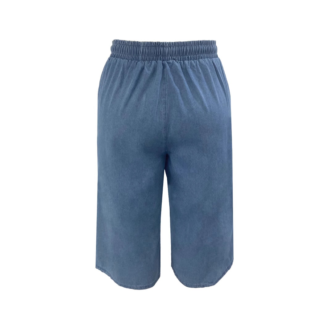 Más vendidos en tiendas europeas y americanas: Shorts de mezclilla Tencel para mujer, nuevo estilo casual de verano, corte holgado, tallas grandes,_voghion.com