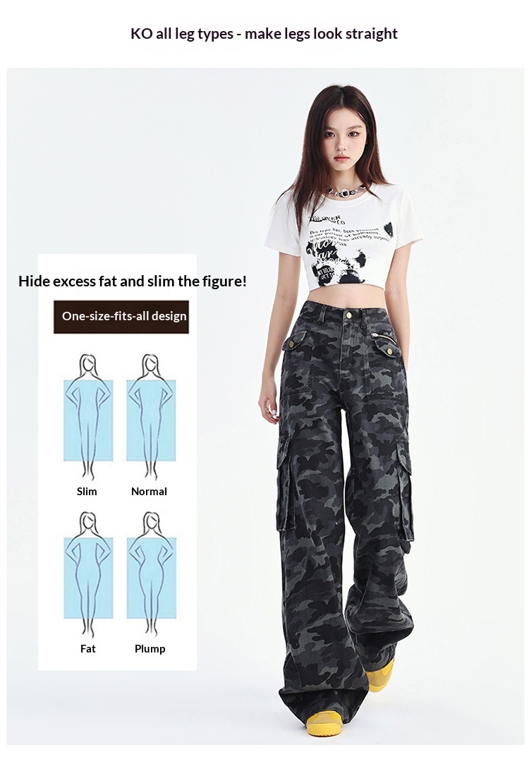 Damen Cargohose Mit Hohem Bund Und Weiter Beinform Locker_voghion.com