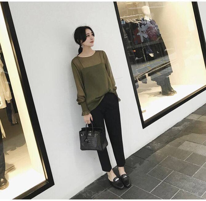Pantaloni capri donna stile coreano gamba dritta casual_voghion.com