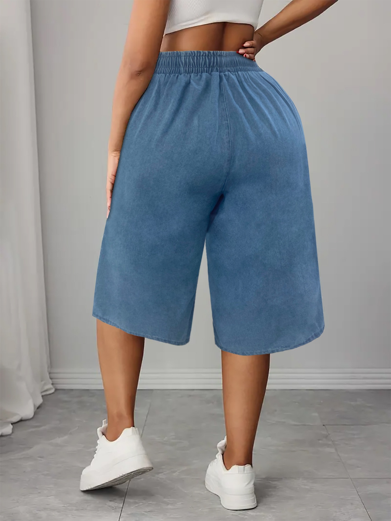 Capri mujer vaqueros tencel corte holgado estilo verano_voghion.com