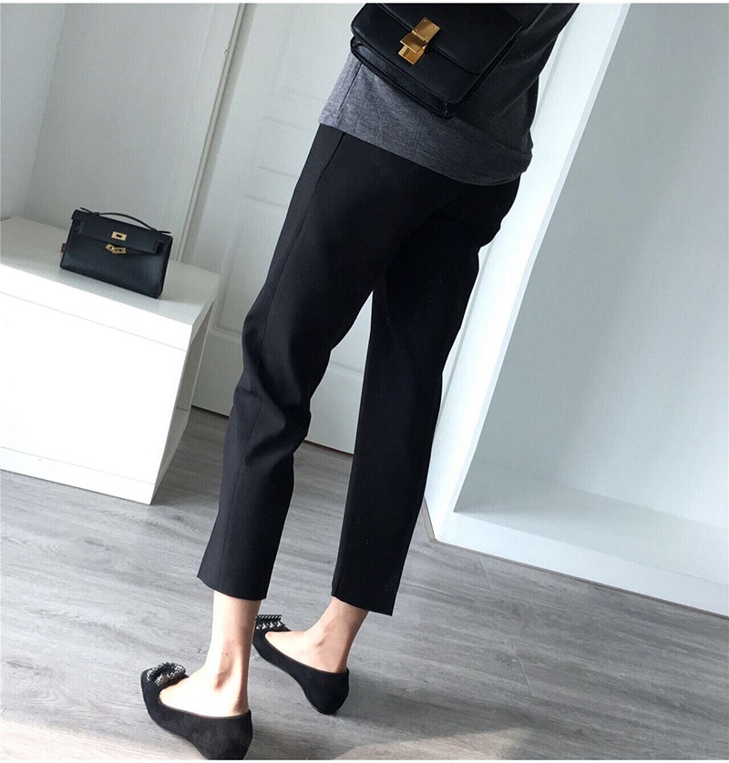 Pantaloni capri donna stile coreano gamba dritta casual_voghion.com