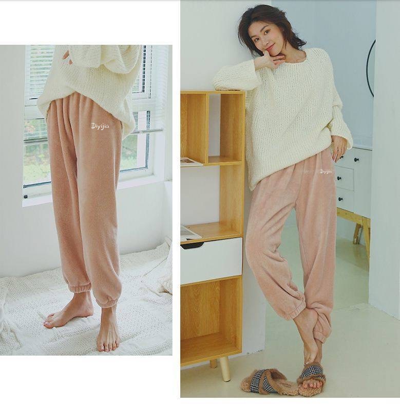 Dames thermische broek van koraalvlies voor winterse ontspanning_voghion.com