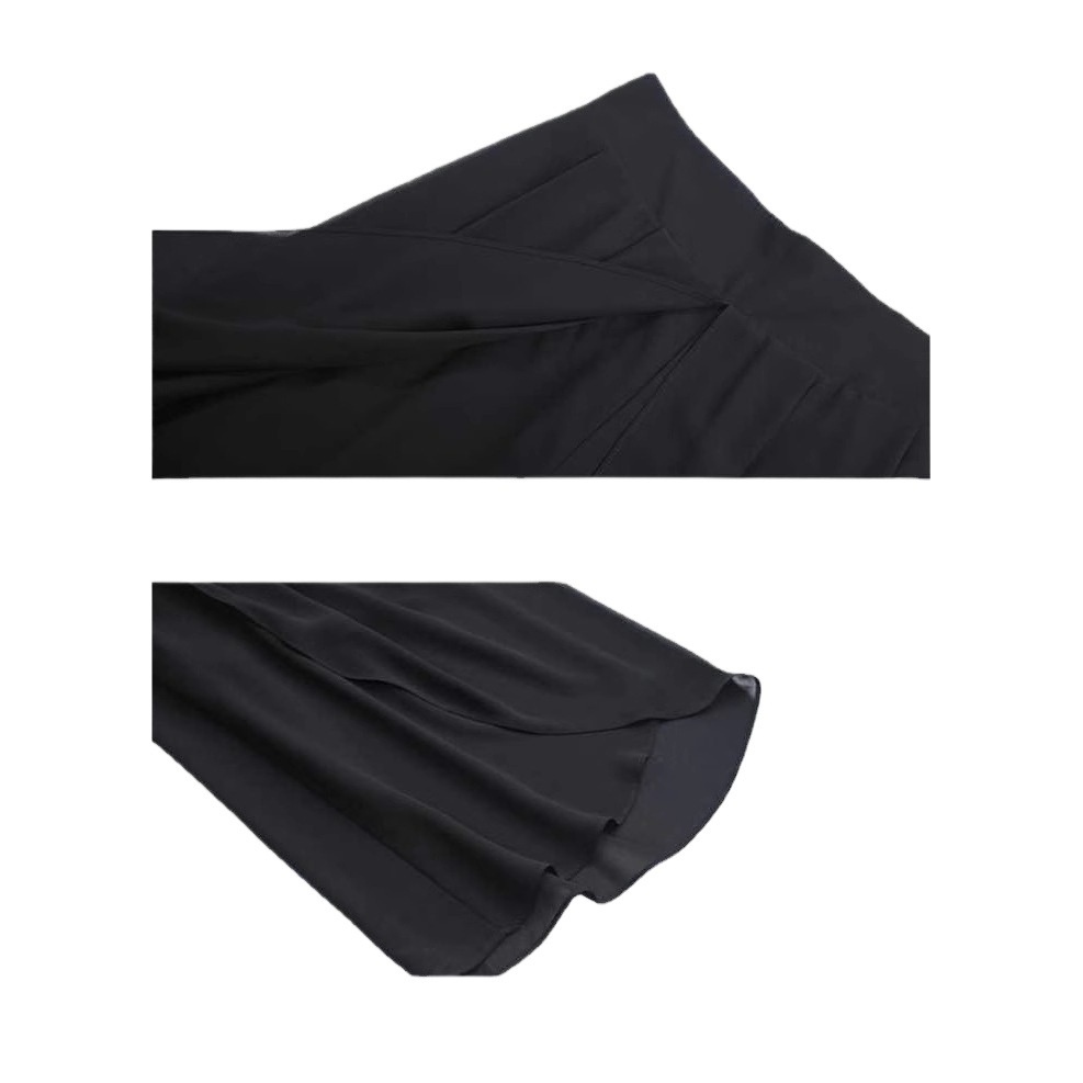 Summer Chiffon Wide-Leg For Women 2026 New High-Waisted Casual Mesh Nine-Point Skirt Pa, Thin Loose Slimming Flare_voghion.com