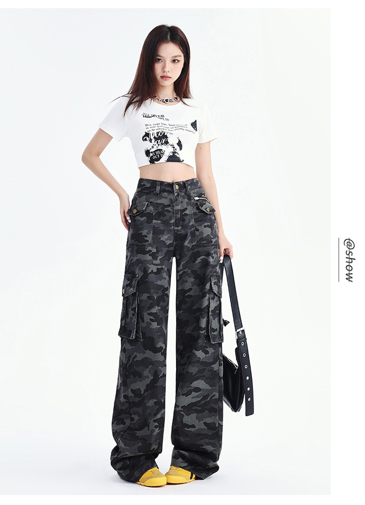 Damen Cargohose Mit Hohem Bund Und Weiter Beinform Locker_voghion.com