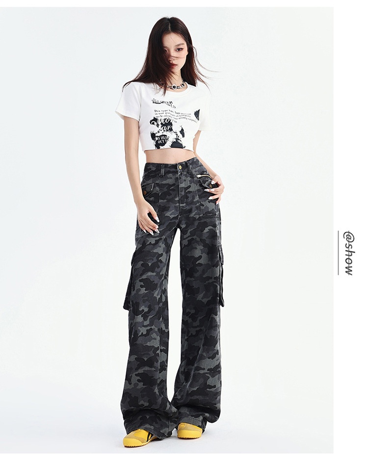 Damen Cargohose Mit Hohem Bund Und Weiter Beinform Locker_voghion.com