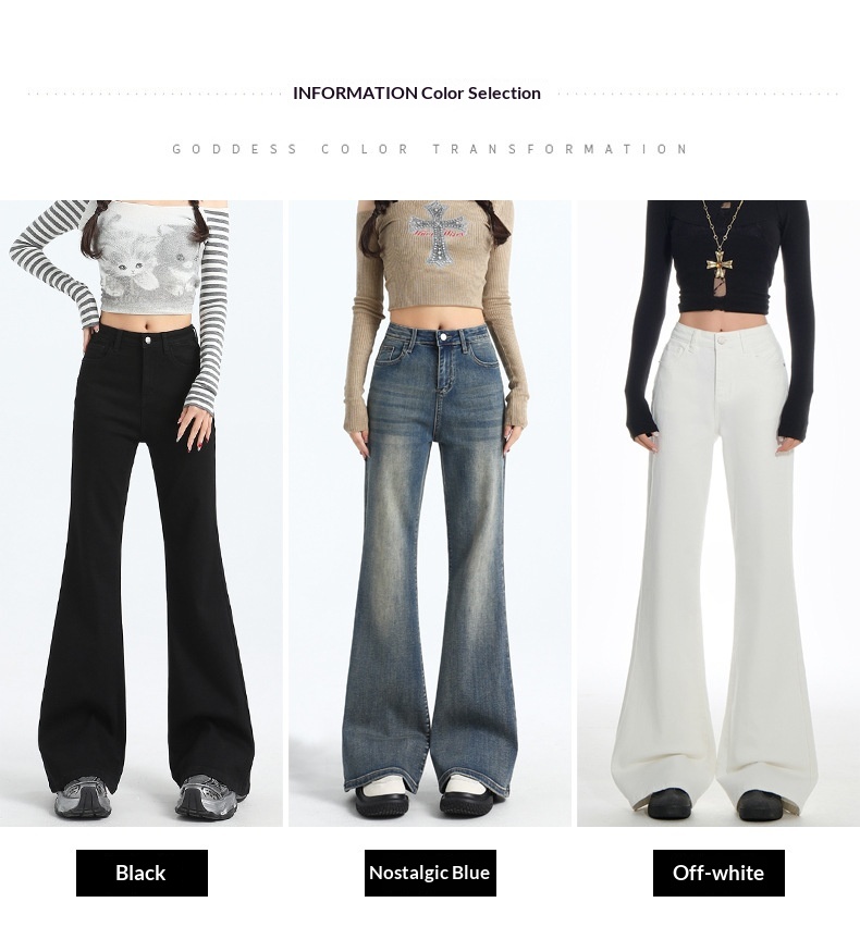 Damen Schlaghose Mit Hoher Taille Bootcut Jeans Für Den Herbst_voghion.com