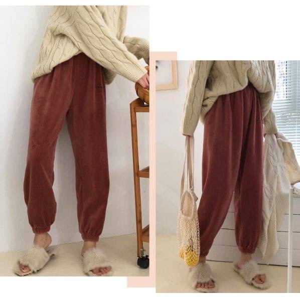 Dames thermische broek van koraalvlies voor winterse ontspanning_voghion.com