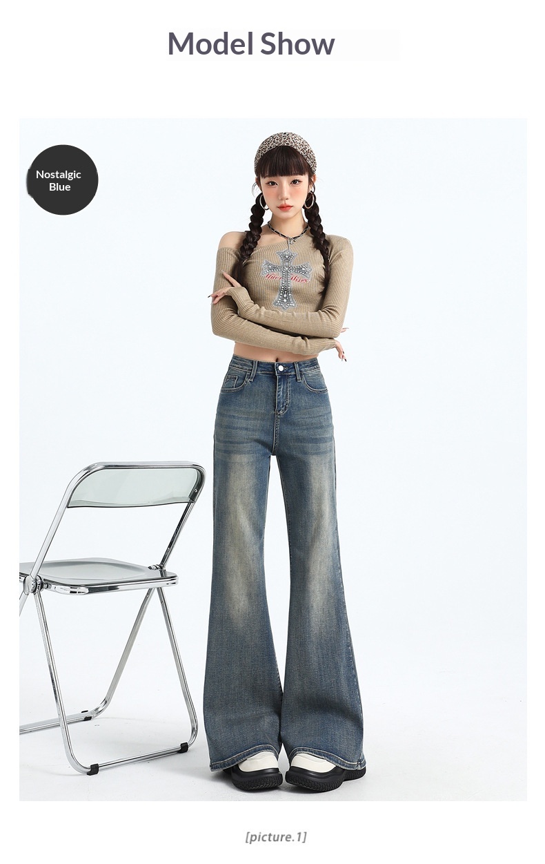 Damen Schlaghose Mit Hoher Taille Bootcut Jeans Für Den Herbst_voghion.com