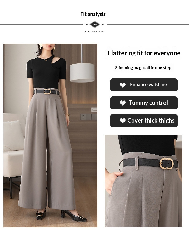 Women's Wide Leg Trousers For Smart Casual Office Commuting_voghion.com