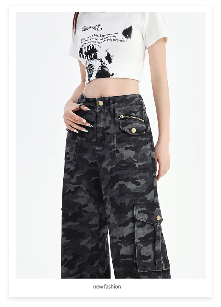 Damen Cargohose Mit Hohem Bund Und Weiter Beinform Locker_voghion.com