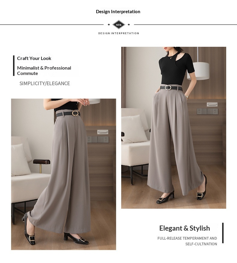 Women's Wide Leg Trousers For Smart Casual Office Commuting_voghion.com