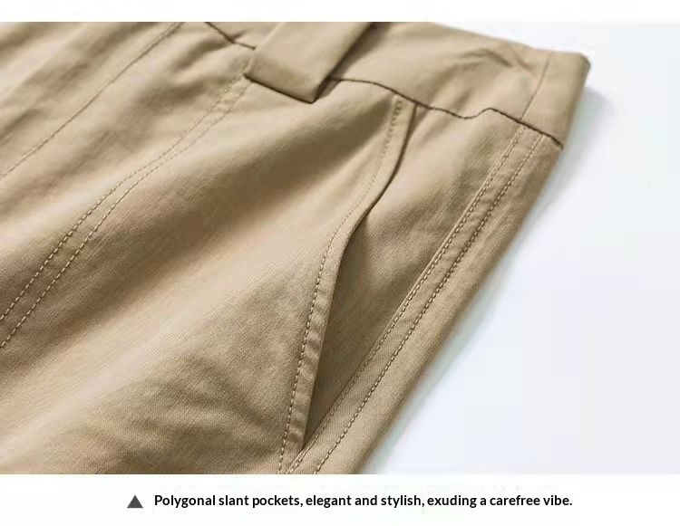 Women's Pants High-waisted Wide-leg Cotton Casual Drapey Trousers_voghion.com