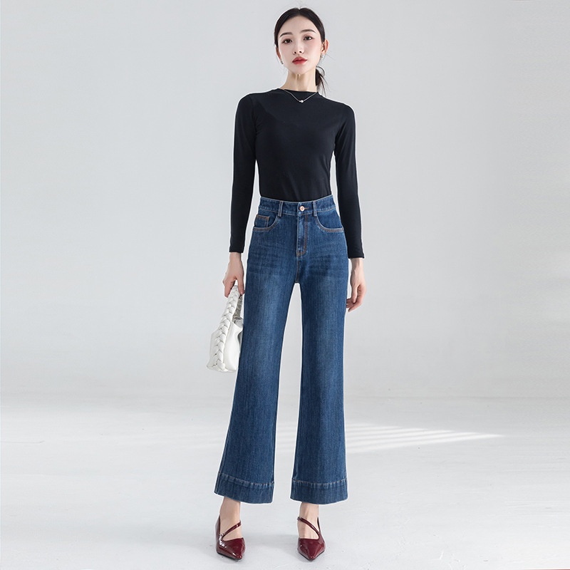 Women's Jeans 2025 Spring-summer New Style, Straight-leg, Slightly Flared, High-waisted, Slimming, Versatile, Four-way_voghion.com