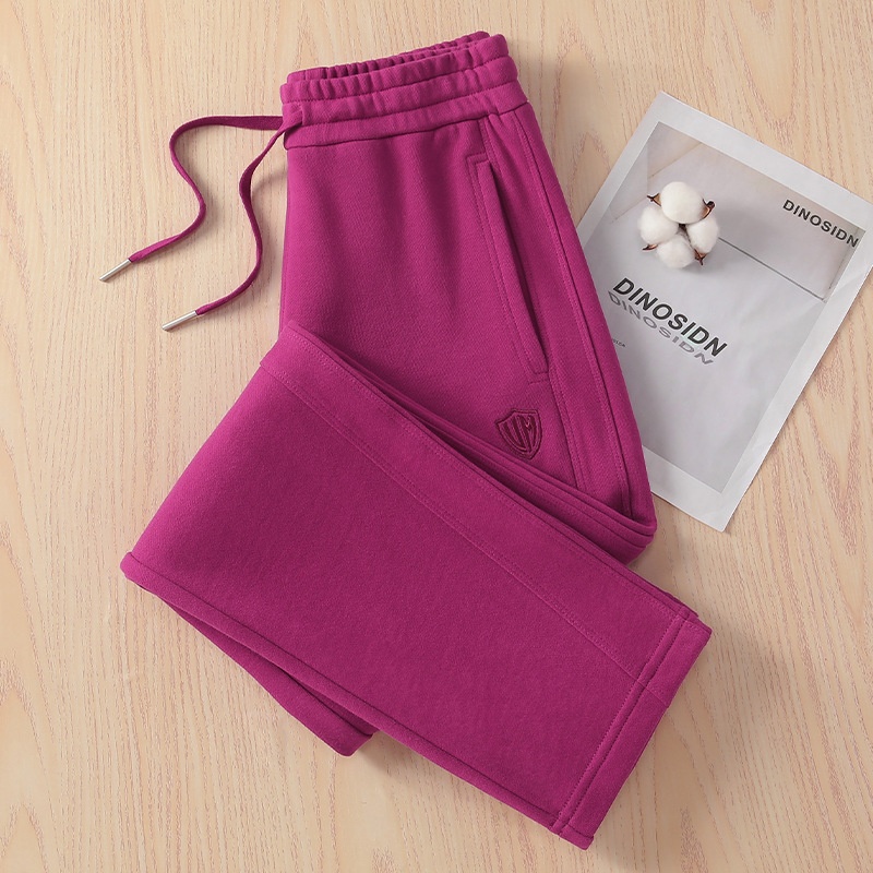 100 % lila Damen-Jogginghose aus Frottee-Baumwolle, gerades Bein, lässige Sporthose, modisch_voghion.com