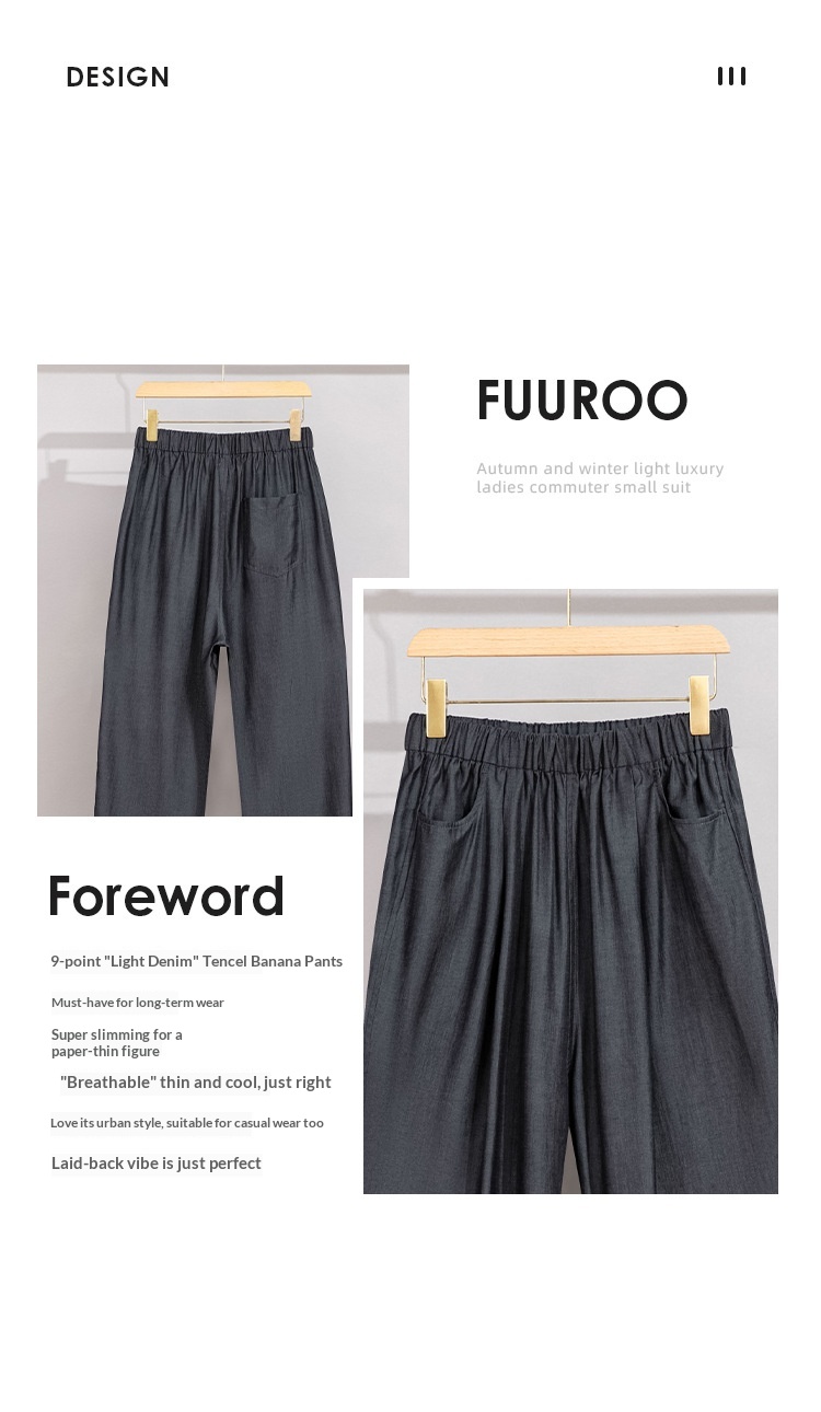 Damen Tencel-hose Mit Weitem Bein Und Elastischem Bund_voghion.com