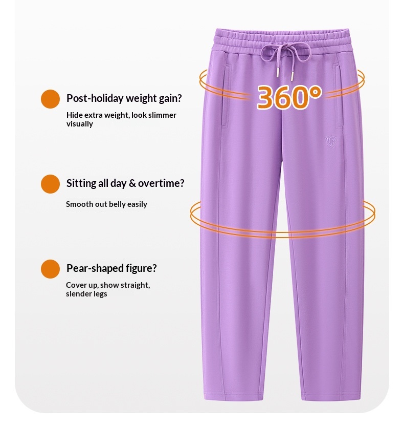 Damen Sweatpants Mit Geradem Bein Aus Baumwolle In Lila_voghion.com