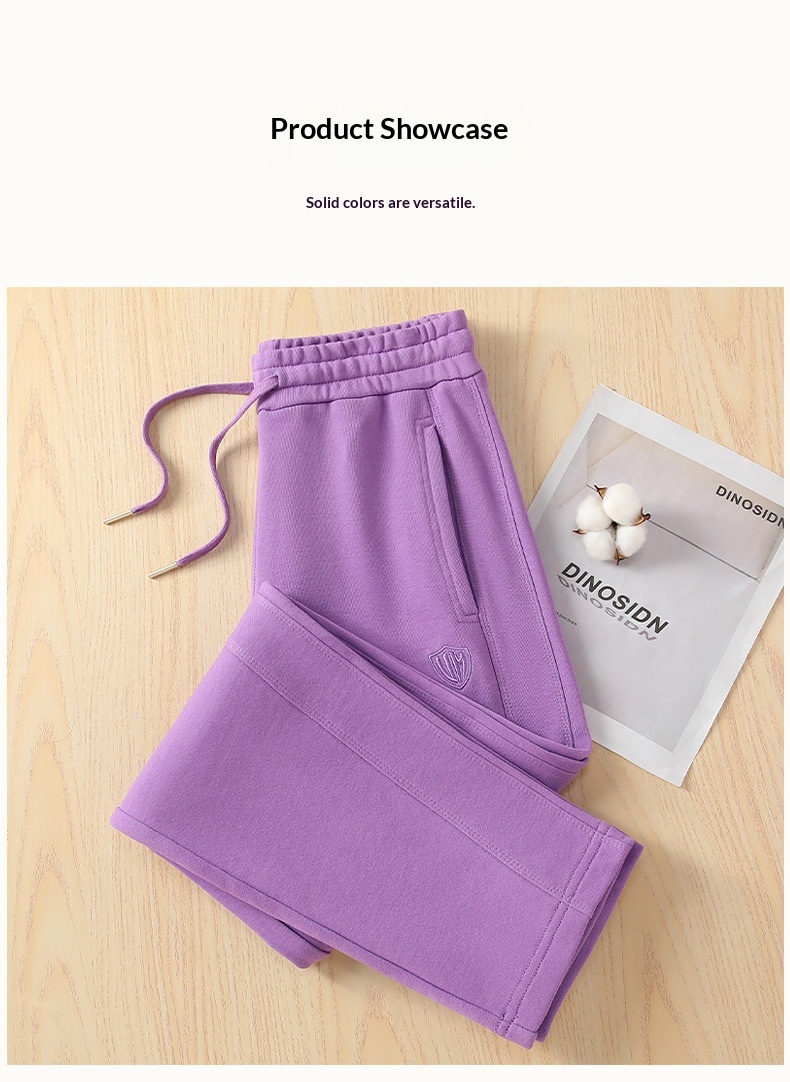 Damen Sweatpants Mit Geradem Bein Aus Baumwolle In Lila_voghion.com