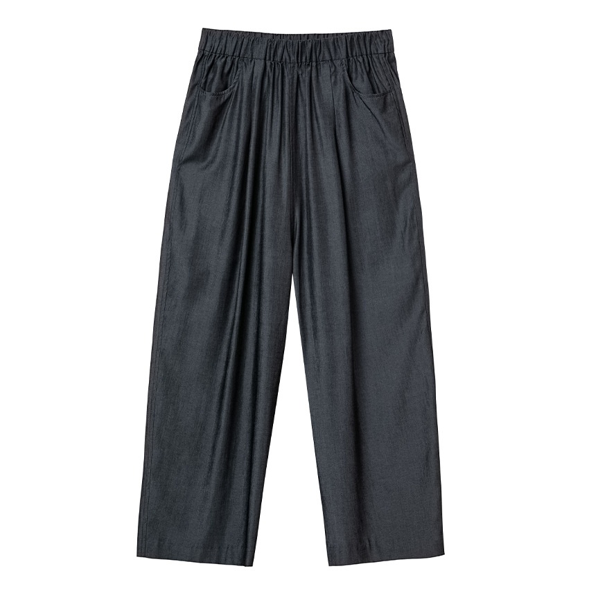 Lässige Tencel-Hose mit festem Fall, elastischem Bund, glattem Schnitt und weitem Bein – eine vielseitige neue Damenhose für Frühling und Sommer._voghion.com