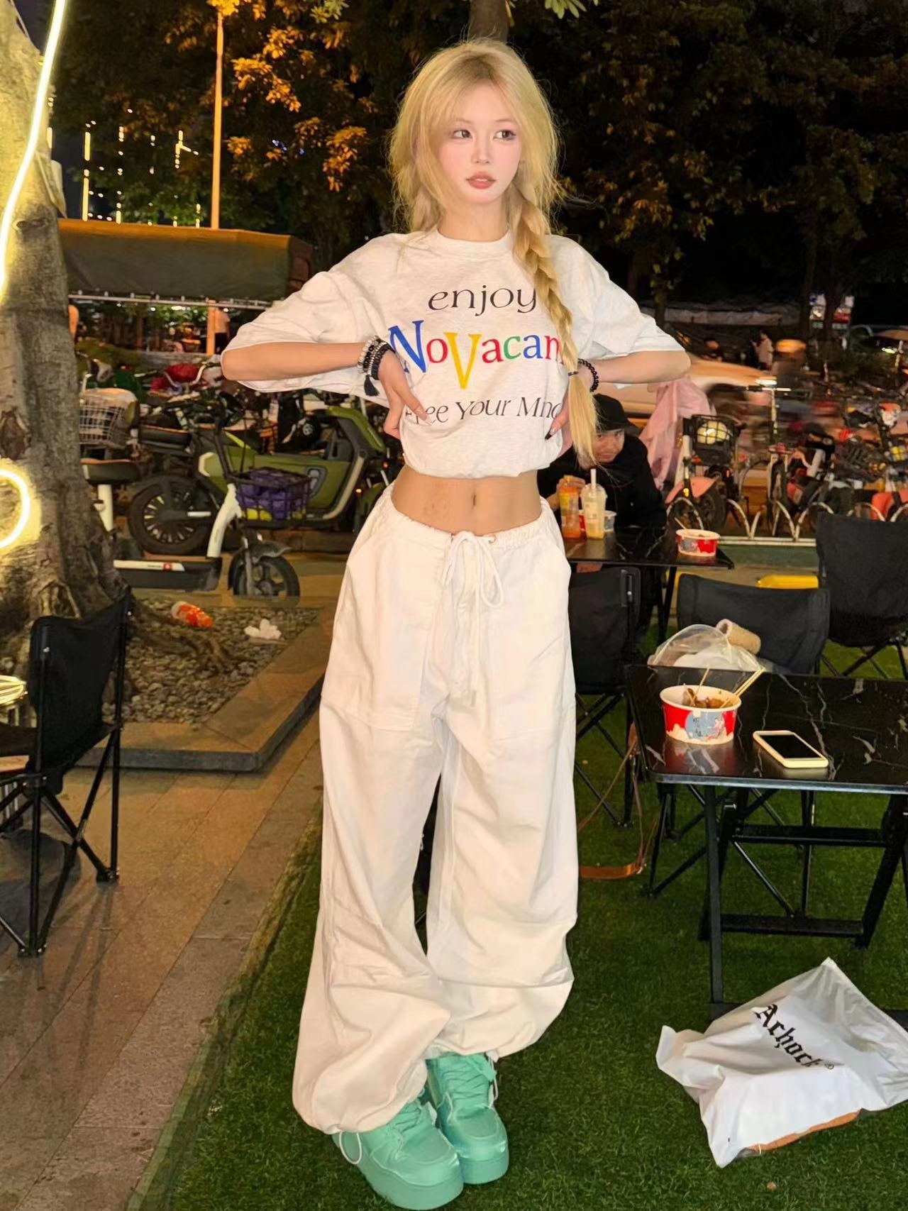 Damen Cargo Hose Mit Weitem Bein Für Einen Lässigen Streetstyle_voghion.com