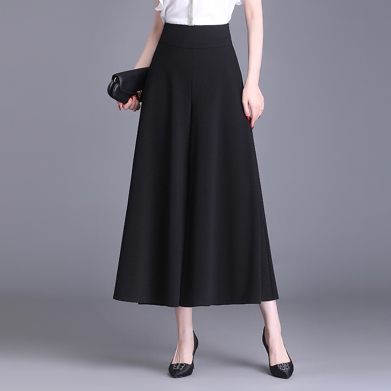Elegant Wide-leg Skirt-p For Women, 2024 Autumn New Fashion, Loose-fitting, Slimming, High-waisted, Flared Cropped_voghion.com