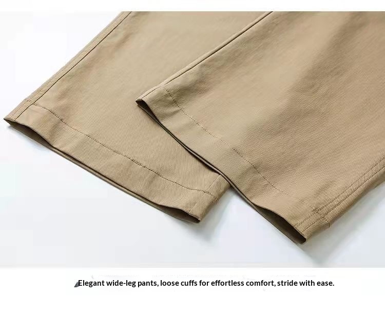 Women's Pants High-waisted Wide-leg Cotton Casual Drapey Trousers_voghion.com