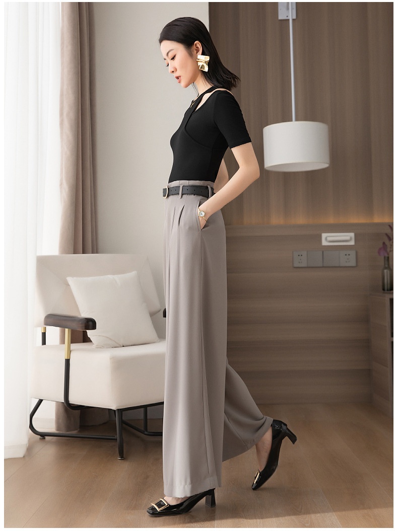 Women's Wide Leg Trousers For Smart Casual Office Commuting_voghion.com