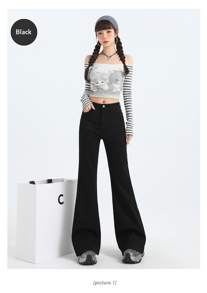 Damen Schlaghose Mit Hoher Taille Bootcut Jeans Für Den Herbst_voghion.com