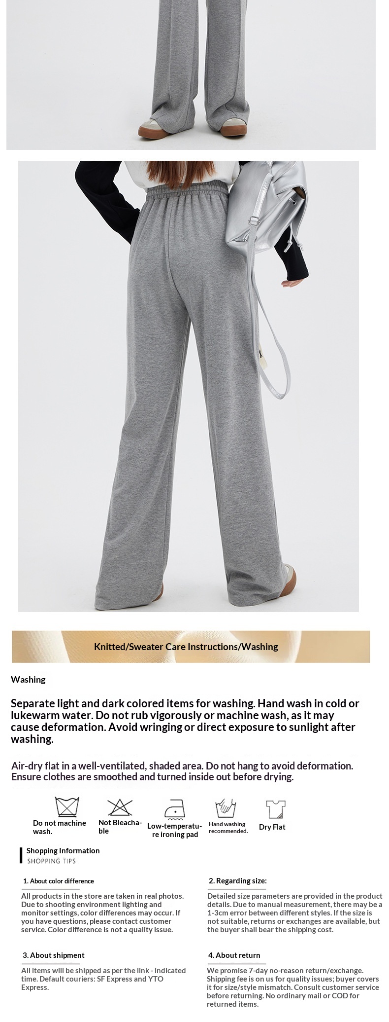 Damenhose In Übergröße Mit Querstreifen Und Fließender Passform_voghion.com