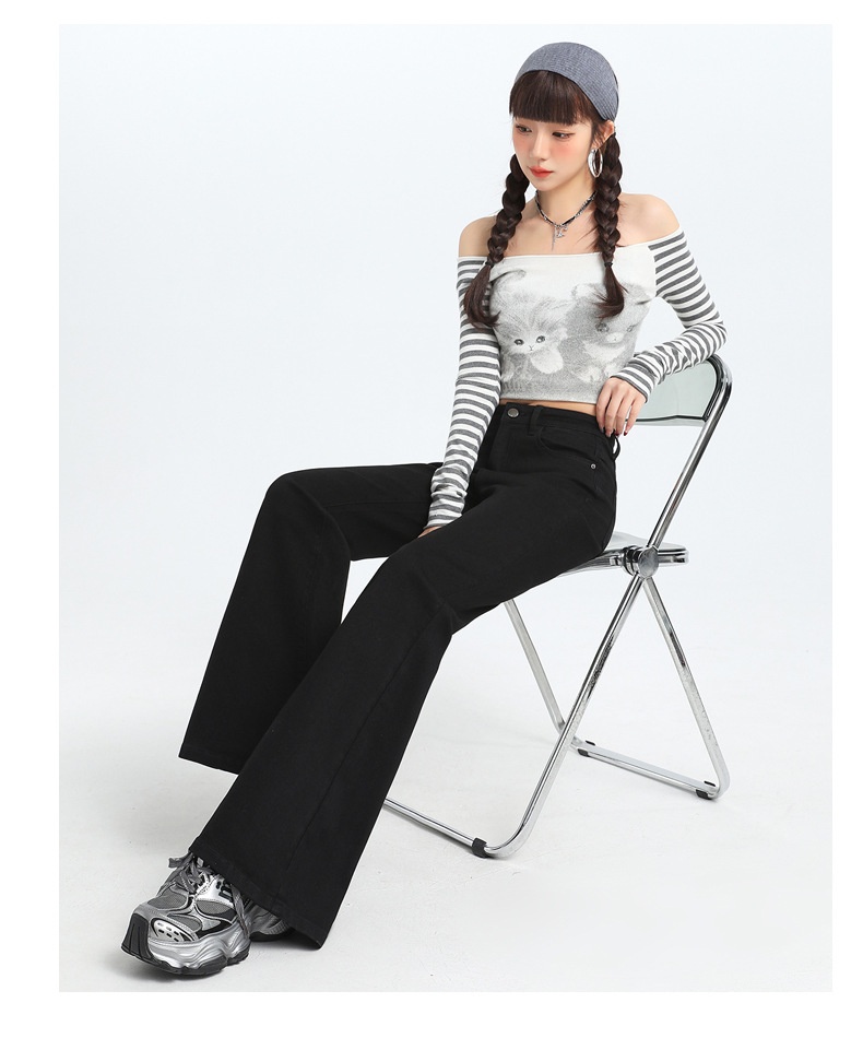 Damen Schlaghose Mit Hoher Taille Bootcut Jeans Für Den Herbst_voghion.com