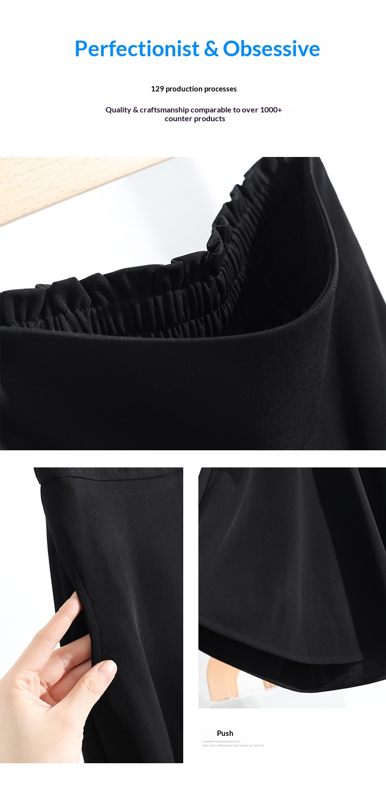 Dam capri byxor hög midja vida eleganta höstiga flared byxor_voghion.com