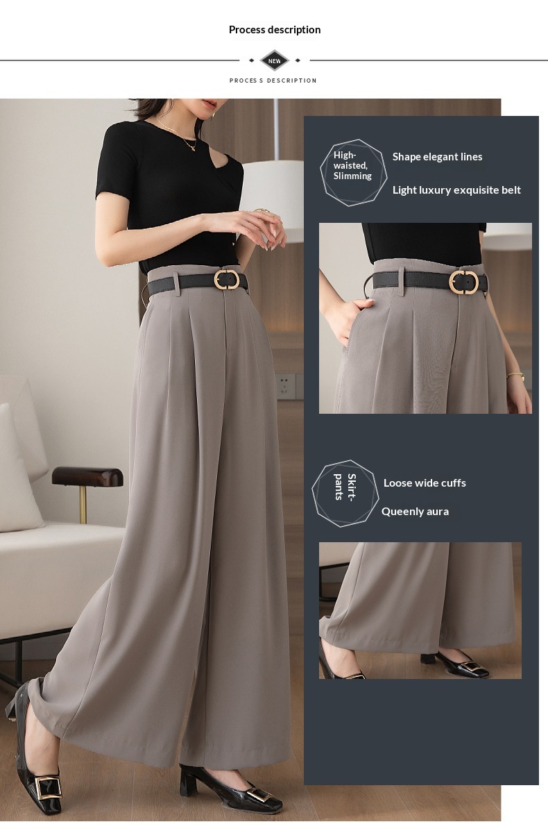 Women's Wide Leg Trousers For Smart Casual Office Commuting_voghion.com